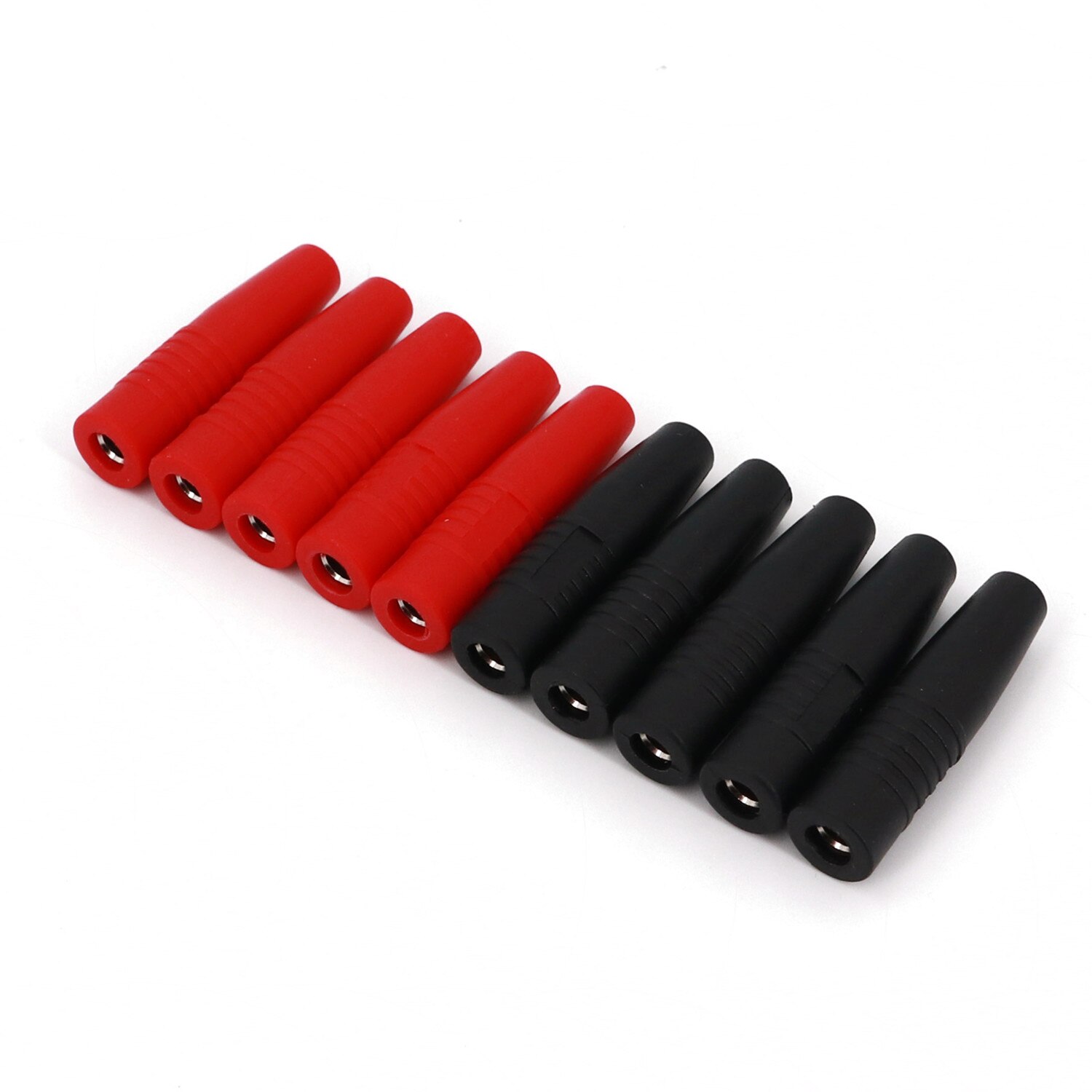 10Pcs Brass 4mm Insulated Banana Female Jack Plug Wire Solder Connector: 5Pcs Red 5Pcs Black