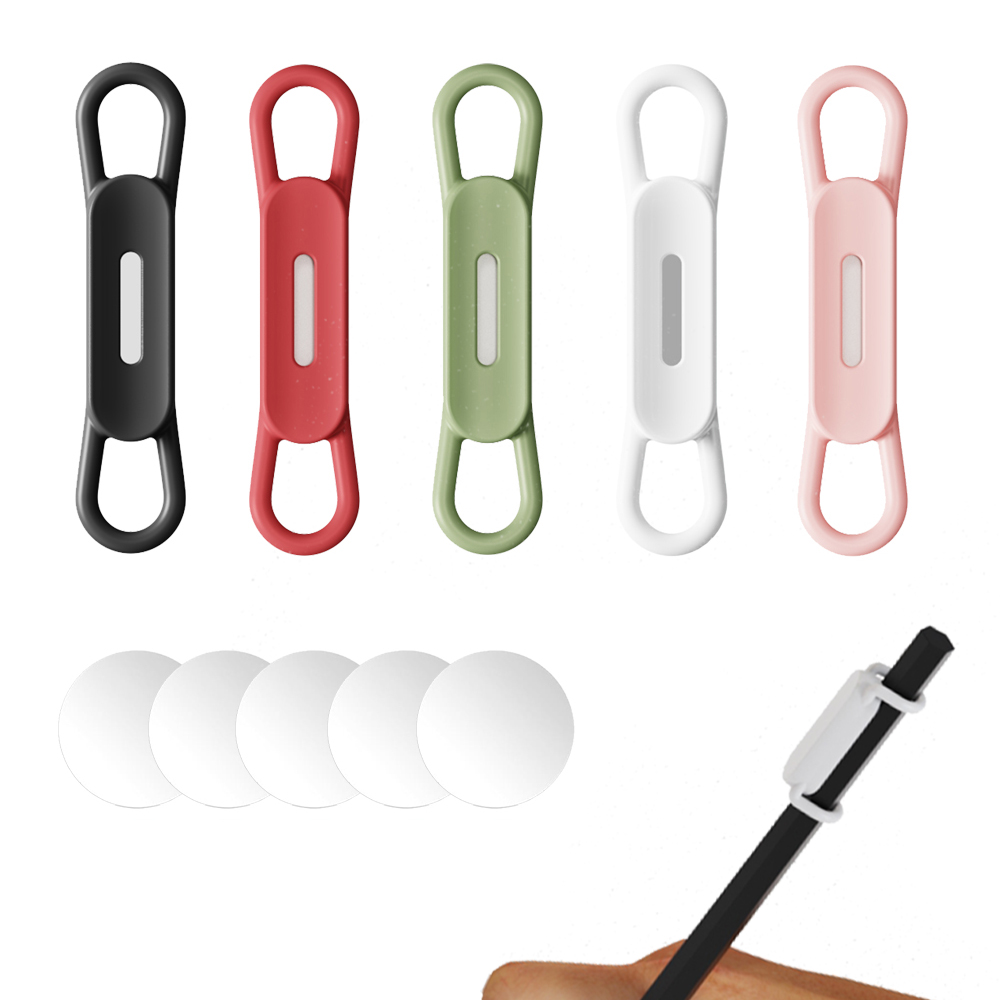 Magnetischer Stifthalter, verstellbarer Stifthalter aus Silikon für Schreibtisch, Kühlschrank, Whiteboards, Büro-Schreibtischzubehör: Black