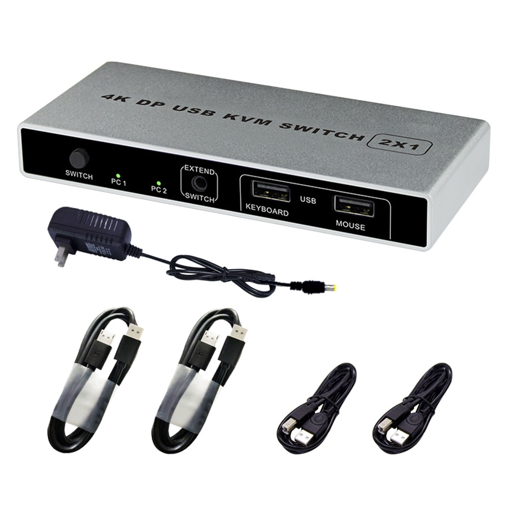 Mouse Support 1 Out Stable Plug And Play Connection Displayport Monitor 4K 60Hz VGA Controller Dual Port HDMI USB KVM Switch