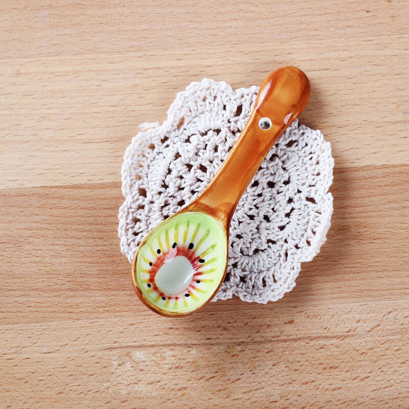 5 teile/satz Kreative Keramik Obst Löffel Schöne kinder Reis Löffel Küche Geschirr Suppe Teelöffel Haushalt ZL355: Colour 6