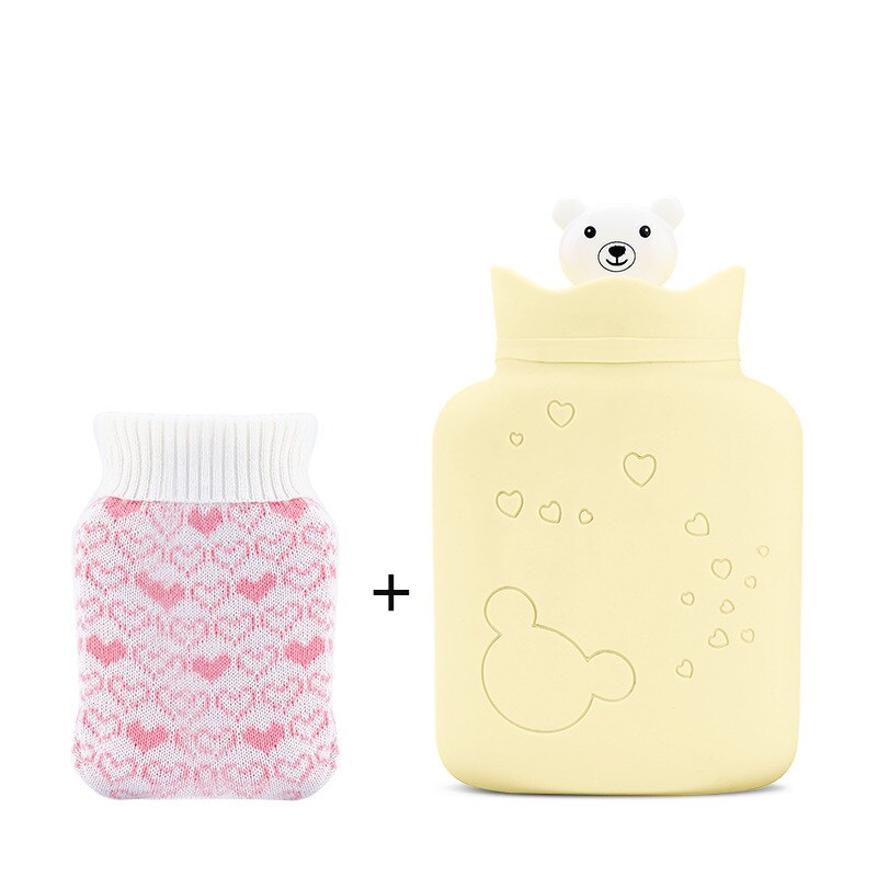 Bolsa de agua para calentador de manos, termo de silicona para microondas, cuello de pie para niños, LX-02 de refrigeración para congelador de calefacción al aire libre: YELLOW