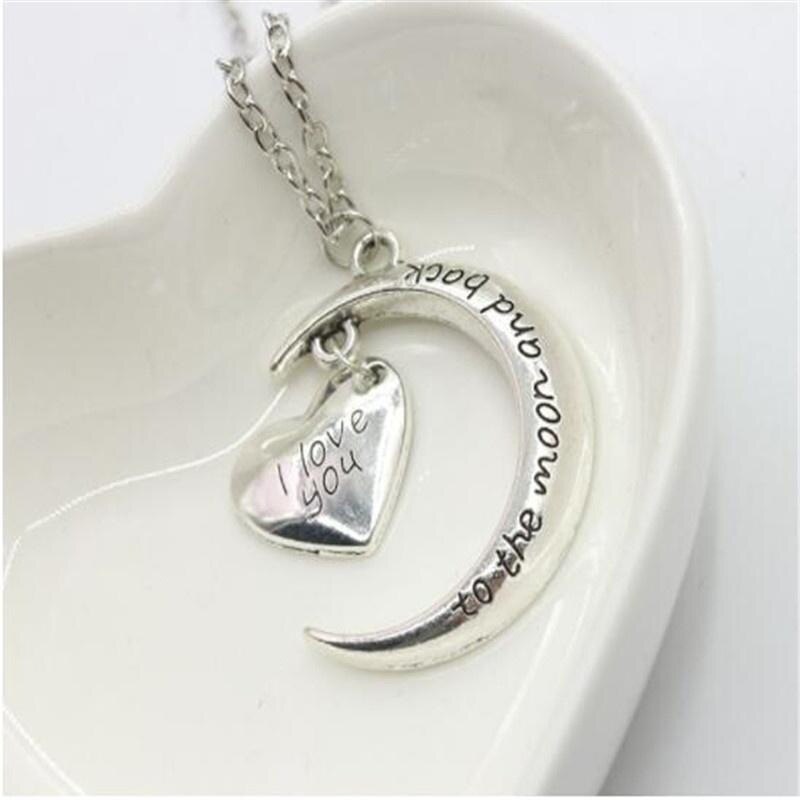 "i love you to the moon and back" heart necklace valentine's day mother's day romantic accessories jewelry