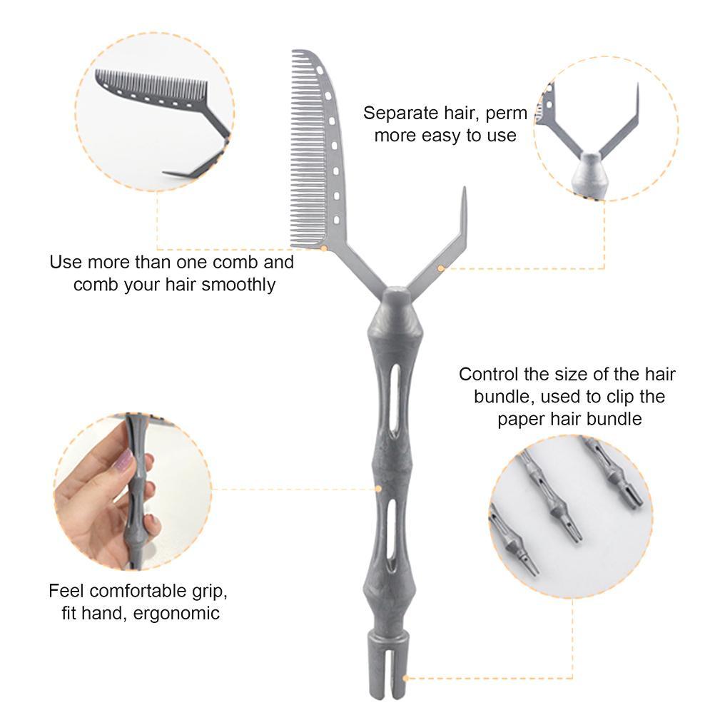3PCS Perm Comb Styling Styling Perm Comb Styling Perm Curling Hair Positioning Perm Comb Styling Hairdressing Tool