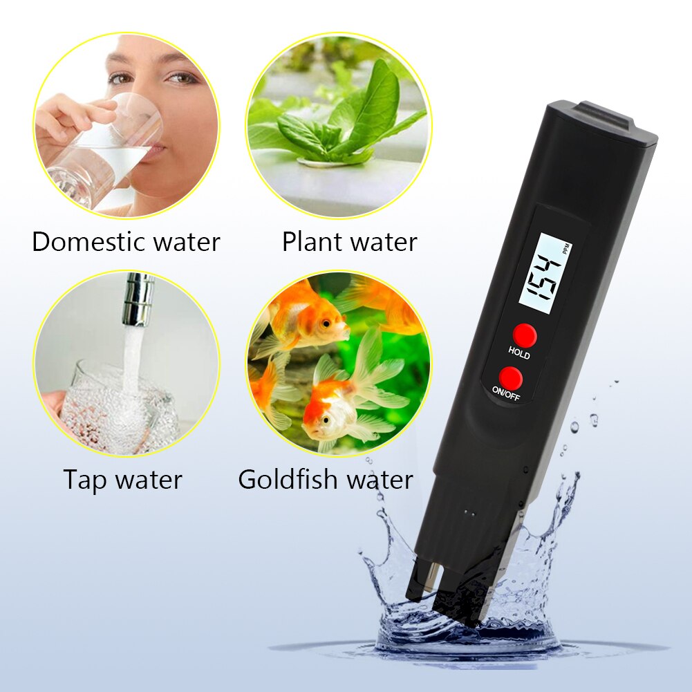 High Precision Water Hardness Instrument EC TDS Tester PH Meter Aquarium Pool Water Purity Testing Pen no battery
