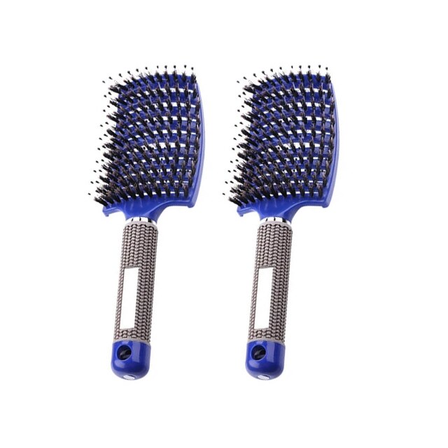 Brosse-cepillo de pelo para masaje del cuero cabelludo, 2 uds., peine para masaje del cuero cabelludo, cerdas de nailon, para mujeres, cepillo de pelo para desenredar, herramientas de estilo de peluquería: 2pcs Blue