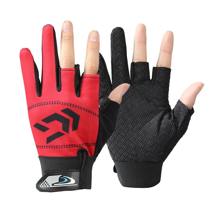 Daiwa 3 Finger schneiden Angeln Handschuhe Professionelle Angeln Schutz Handschuhe draussen Wandern Anti-Unterhose Handschuhe eins Größe