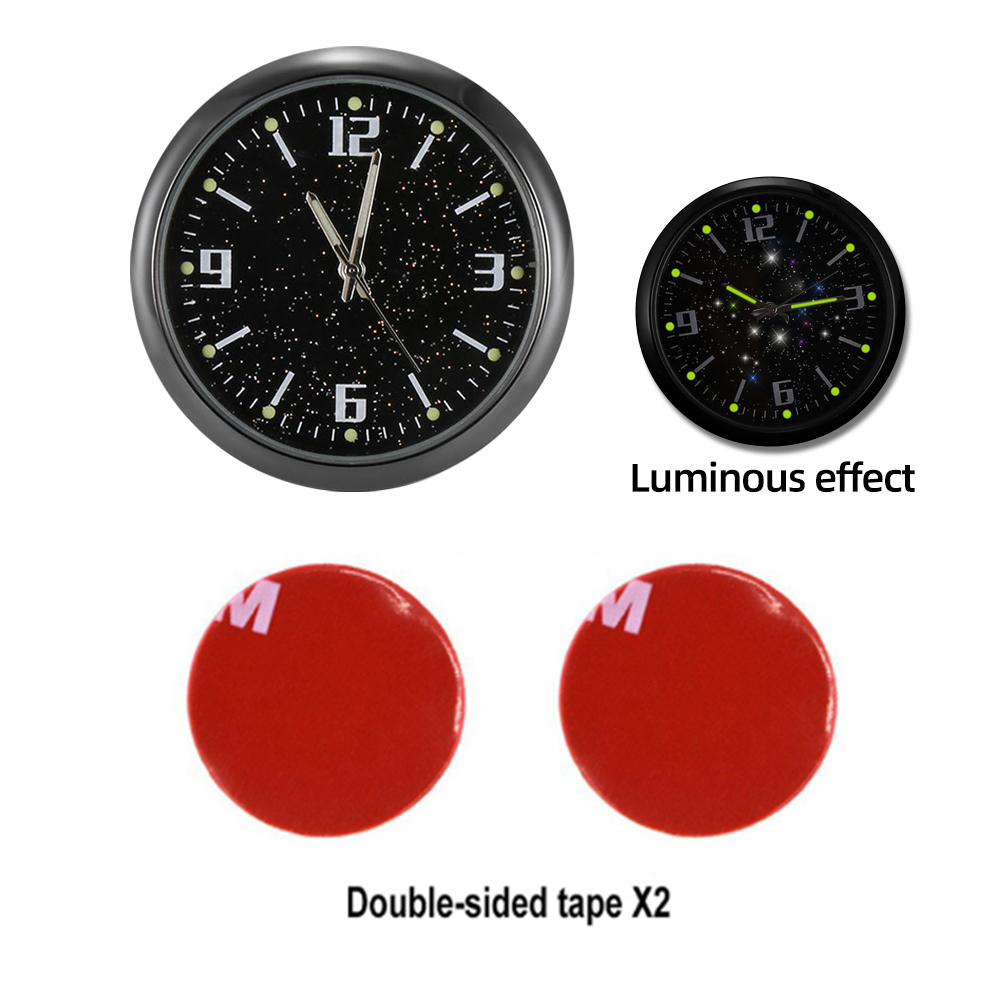 Mini reloj luminoso para coche, reloj electrónico resistente al agua, reloj de cuarzo, reloj para bicicleta y motocicleta, reloj para salpicadero automático de 40MM: Rojo