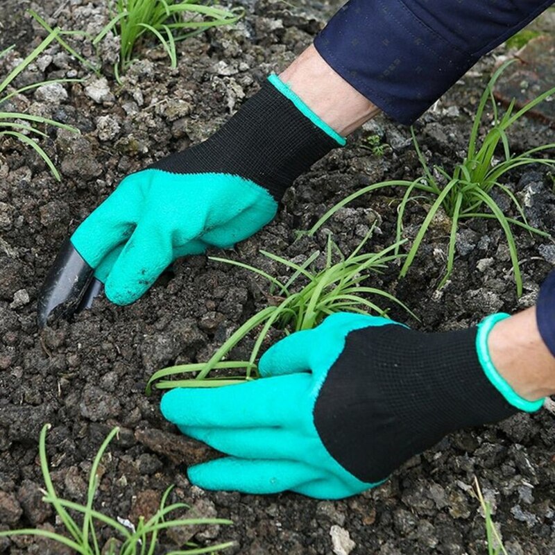 4 Abs Plastic Hand Claw Rubber Tuin Handschoenen Tuinieren Graven Planten Duurzaam Waterdicht Werk Handschoen Outdoor Gadgets 1 Paar