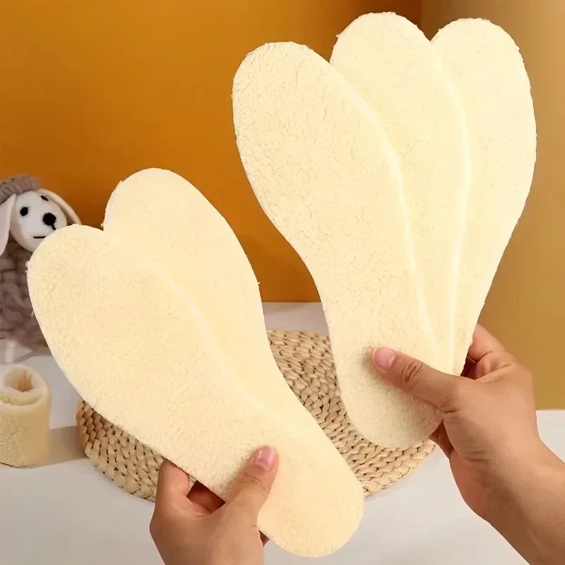Natuurlijke Lam Fleece Inlegzolen Mannen Vrouwen Winter Warm Houden Binnenzool Zachte Wol Dikker Shoepad Kasjmier Schoenen Insert Thermische Schoen Pads