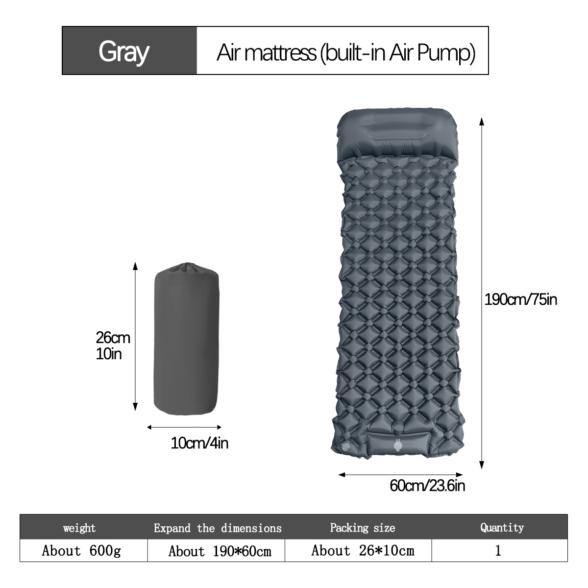 Camping Sleeping Mats -Self Inflating Sleeping Pad, Ultralight Air Mattress,Compact Sleeping Mats for Camping, Hiking, Traveling: Orange