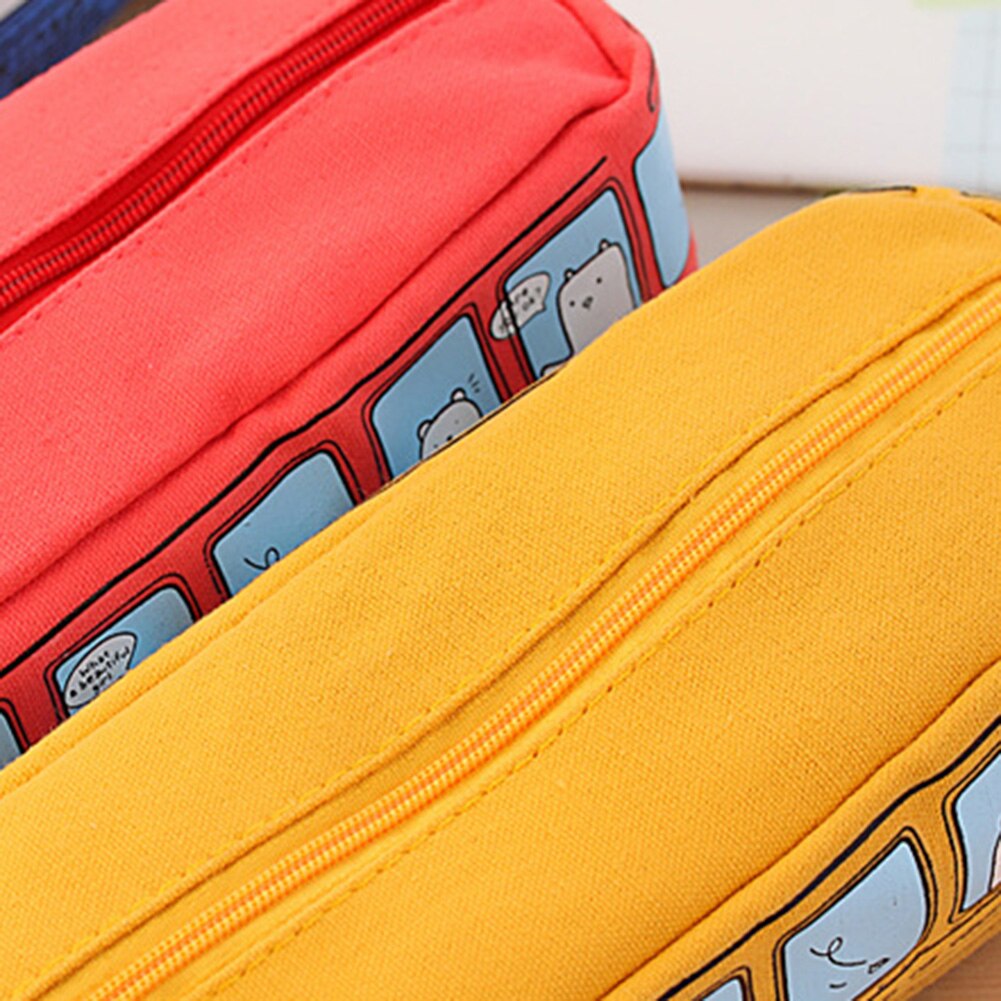 Kreative Karikatur Ebene Bus Bleistift fallen unisex Leinwand Stift Tasche Schreibwaren