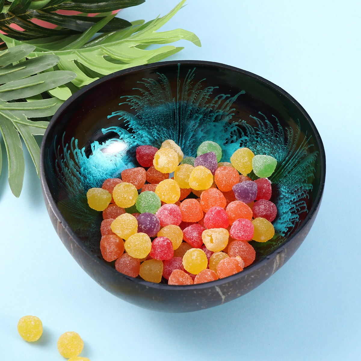 Naturlig kokosnøttbolle tresalat ramen bolle kokosnøtt skje sett kokosnøtt kjøkken servise kokosnøtt bolle kjøkkenverktøy
