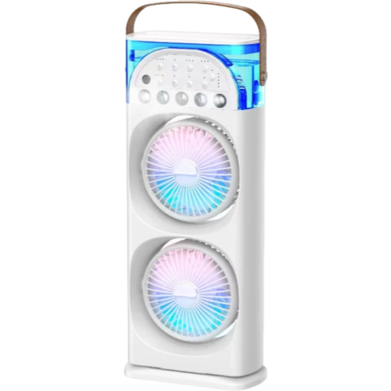 2025 Schreibtischventilator mit 5-Wege-Nebelkühlung – oszillierend, Aromatherapie, bunten LED-Lichtern und Timer für Zuhause oder Büro