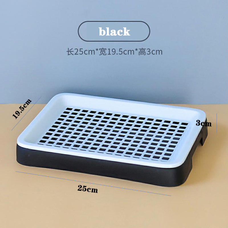 Chinchilla toilet rabbit supplies large urinal bedpan drawer with bottom net Dutch pig ferret dwarf rabbit special pet toilet: Black