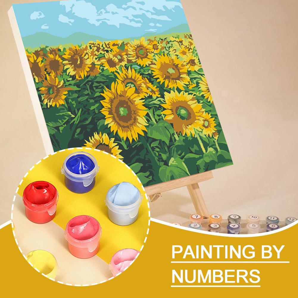 Frame Painting By Numbers Kits Abstract Sunset Landscape Modern Drawing Coloring By Numbers Acrylic Paint For Home Decor