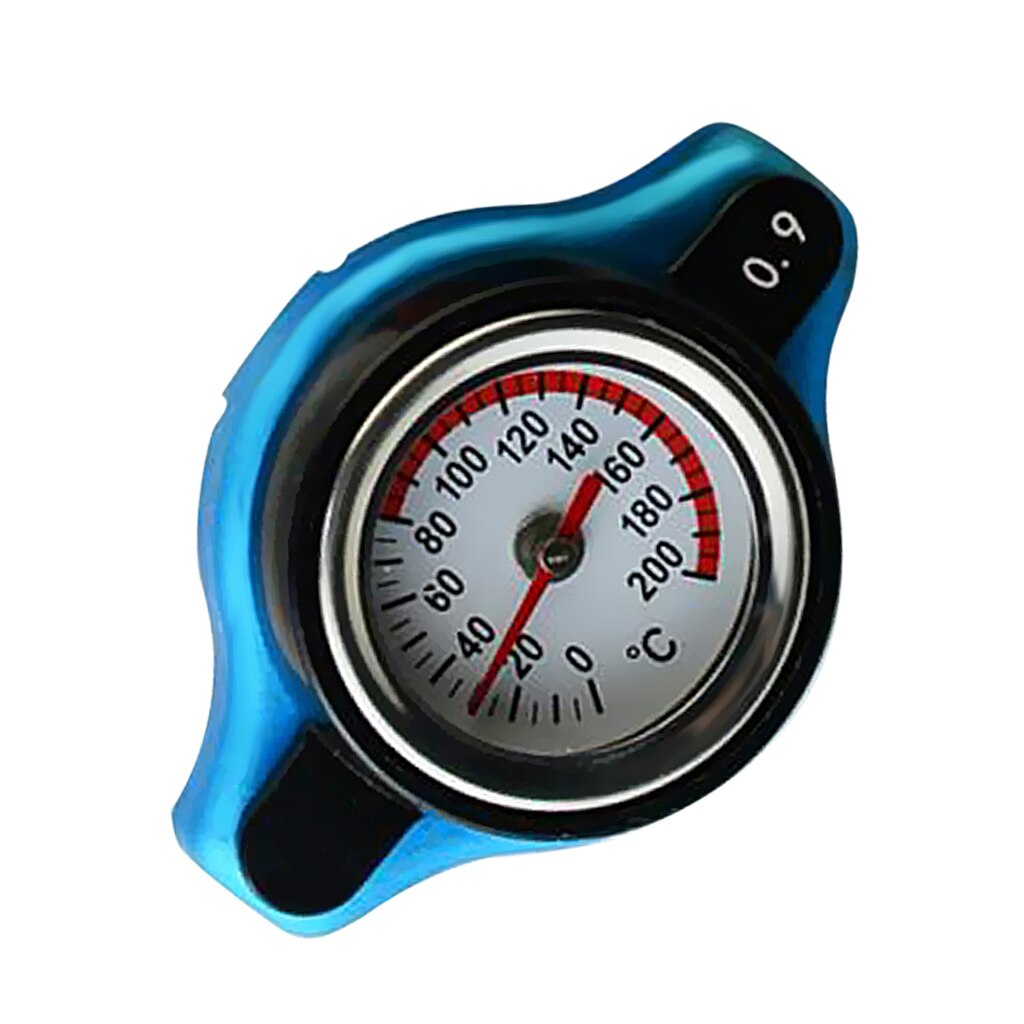 Psi Racing Auto Auto Radiator Water Druk Cap Temperatuurmeter 0.9Bar