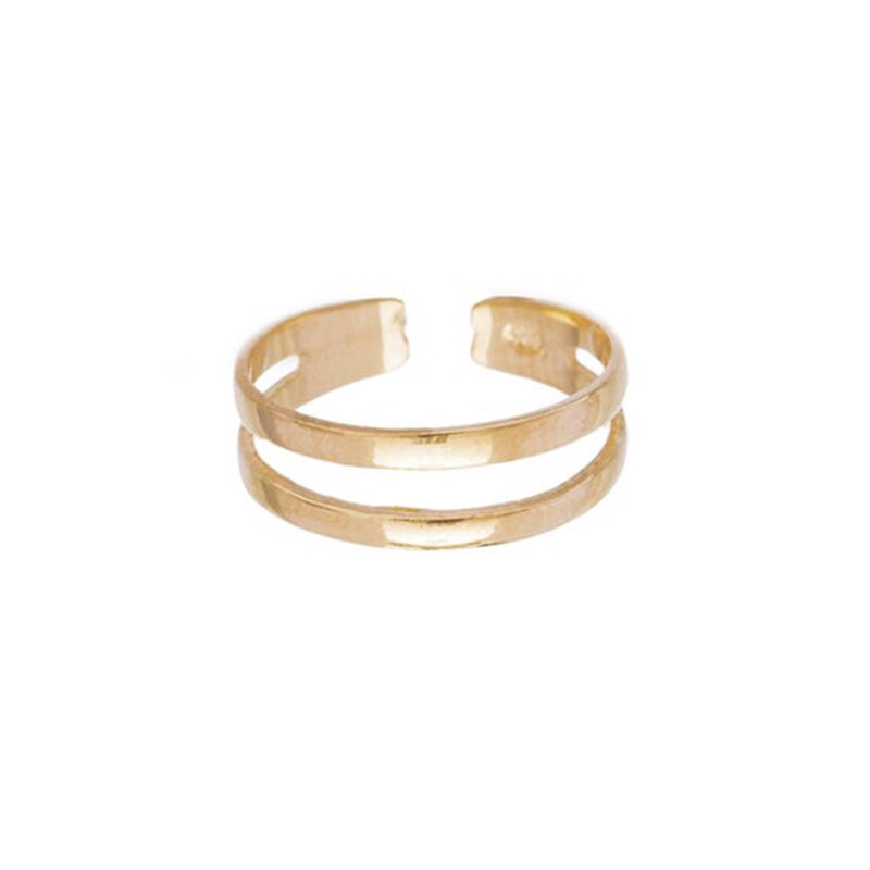 ROXI Simple Double anneau pour femmes Bague INS brillant Hipster 925 en argent Sterling anneau ouvert fête Bijoux Femme: gold