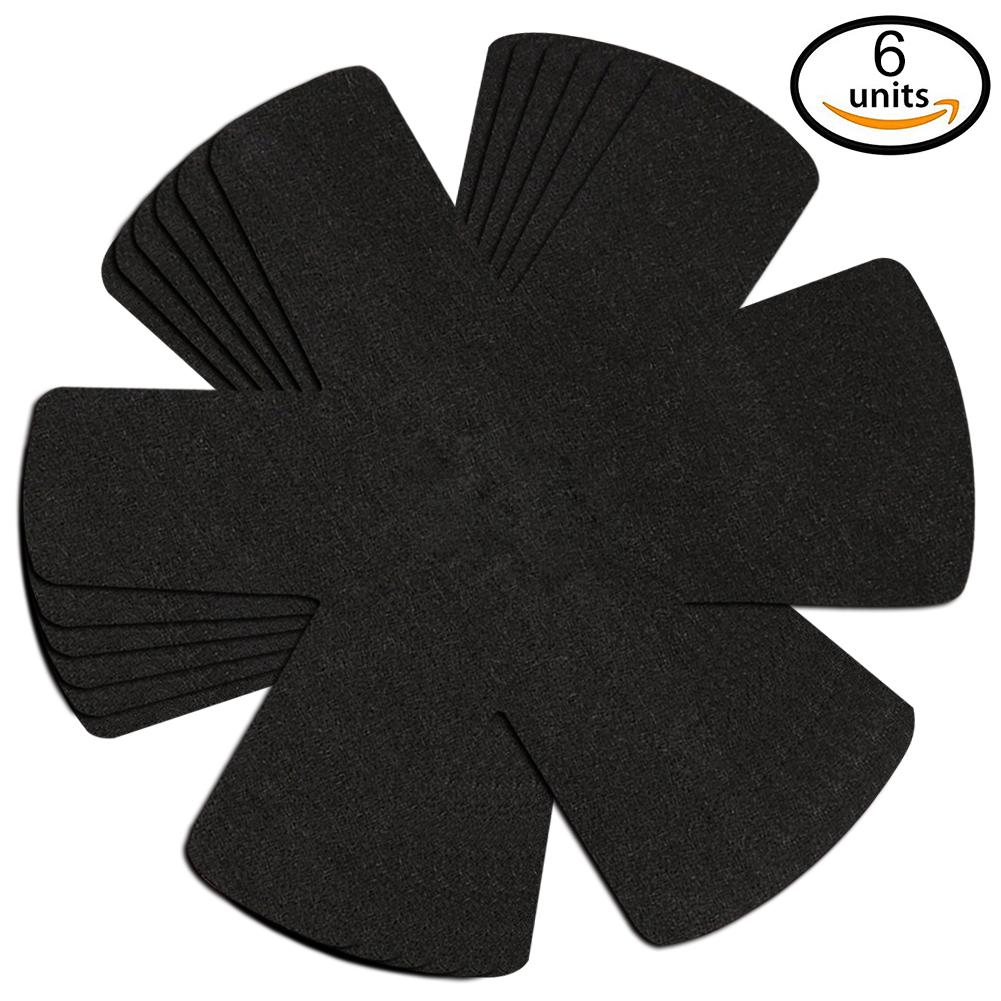 Protectores antideslizantes y antiarañazos para mesa para ollas y sartenes, esterilla de protección para vajilla del hogar: Black 6pcs