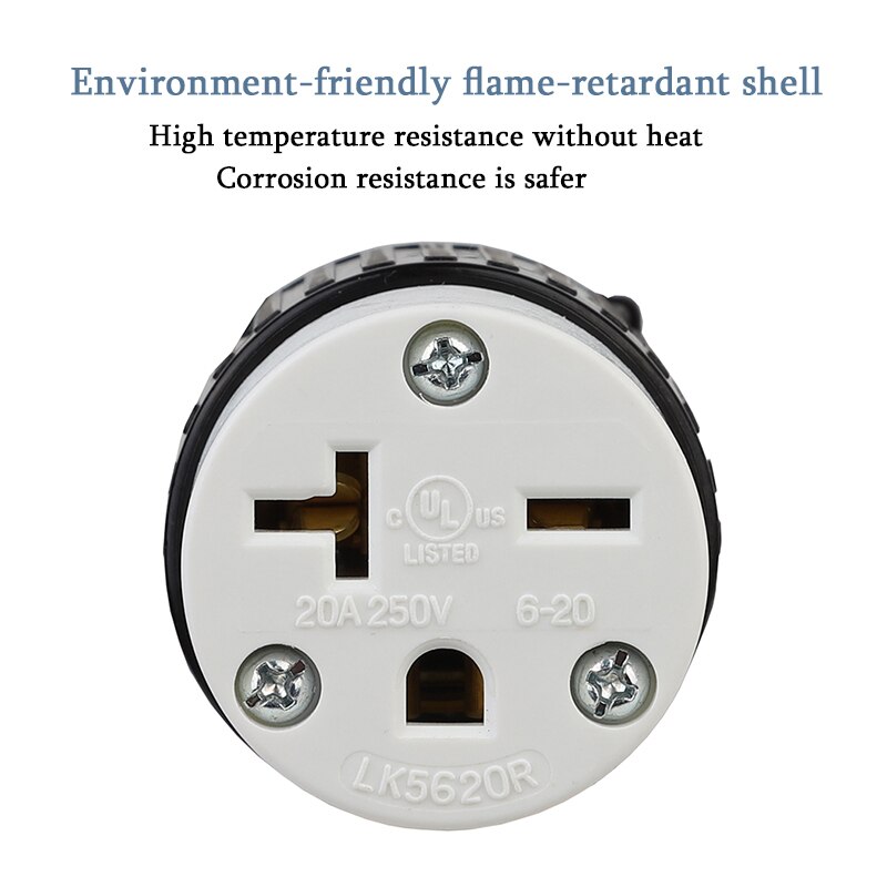 NEMA 6-20R zelftappende bedrading, NEMA VS Anti-fall 6-20R Vrouwelijke Plug Industriële Connector Direct Converter