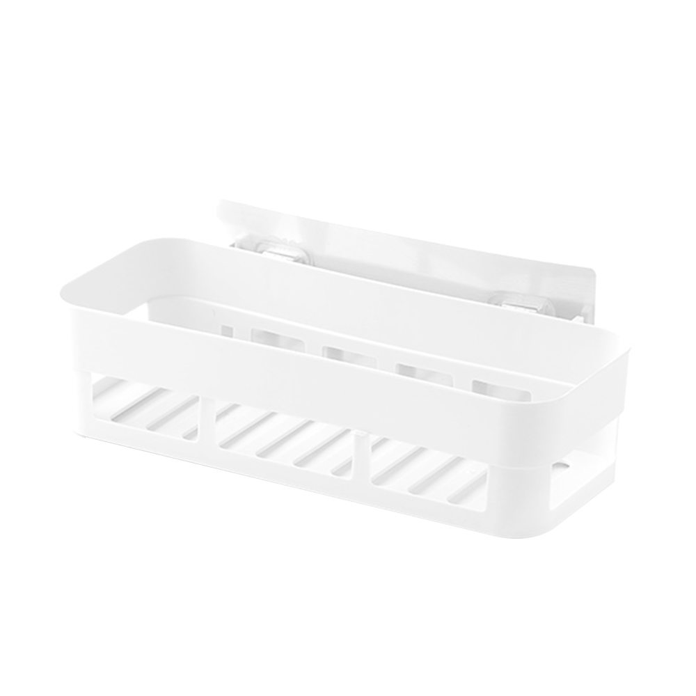 Self-Adhesive Bathroom Storage Shelf Punch-Free Kitchen Toilet Wall Hanging Storage Rack Household Kitchen Bathroom Organizer: White