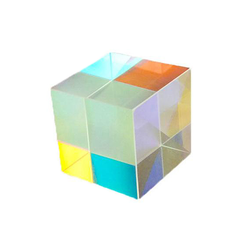 Six-Sided X-Cube Bright Light Cube Stained Glass Prism Beam Splitting Prism Optical Experiment Instrument Optical Lens: A2