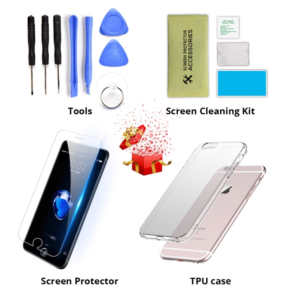 AAA For iPhone 5 5s 5c 6 6 Plus Display LCD Touch Screen Digitizer Assembly Replacement For iPhone 6 Screen+tempered glass+Tools