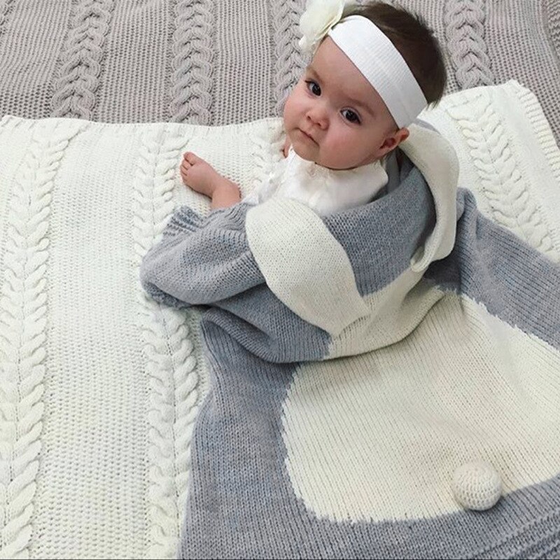 Baby Deken Kind Airconditioning Deken Baby Knit Konijn Wol Quilt Baby Wrap