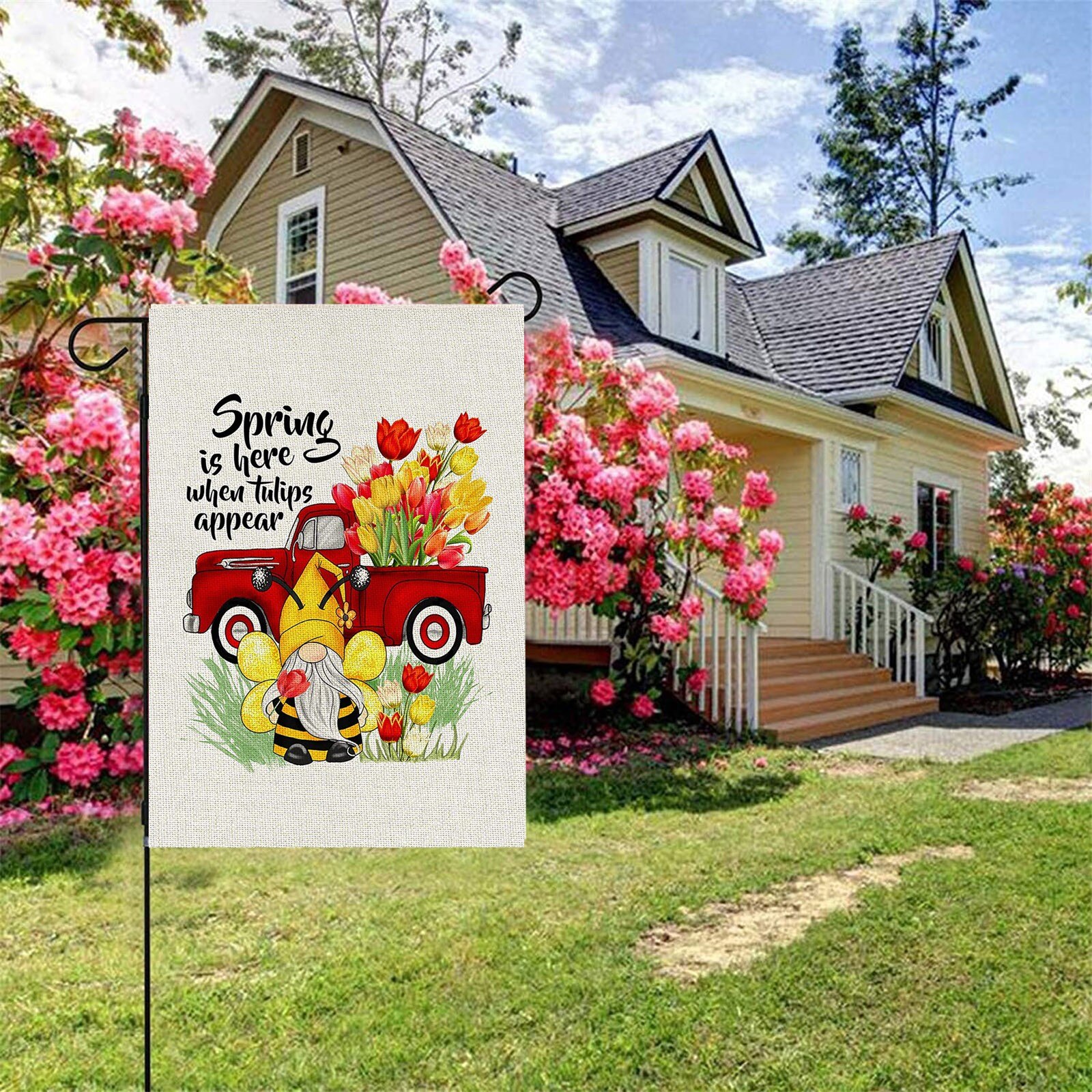 Decoración de banderas del Día de la madre, Nome, Bandera de San Valentín, porche, jardín, patio, decoración de césped, herramienta de decoración: D