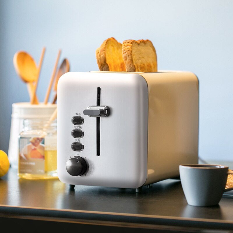 Retro Automatic Mini automatic dormitory toaster stainless steel toaster home 2 piece breakfast machine
