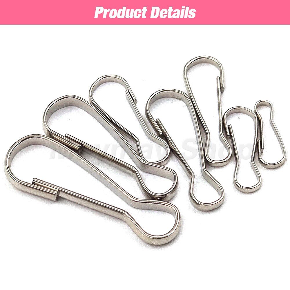 100Pcs Spring Clip Hooks Snap Buckle Metal For Purse Zipper Pull Lanyards Paracord Badge Keyring Keychain Accessory