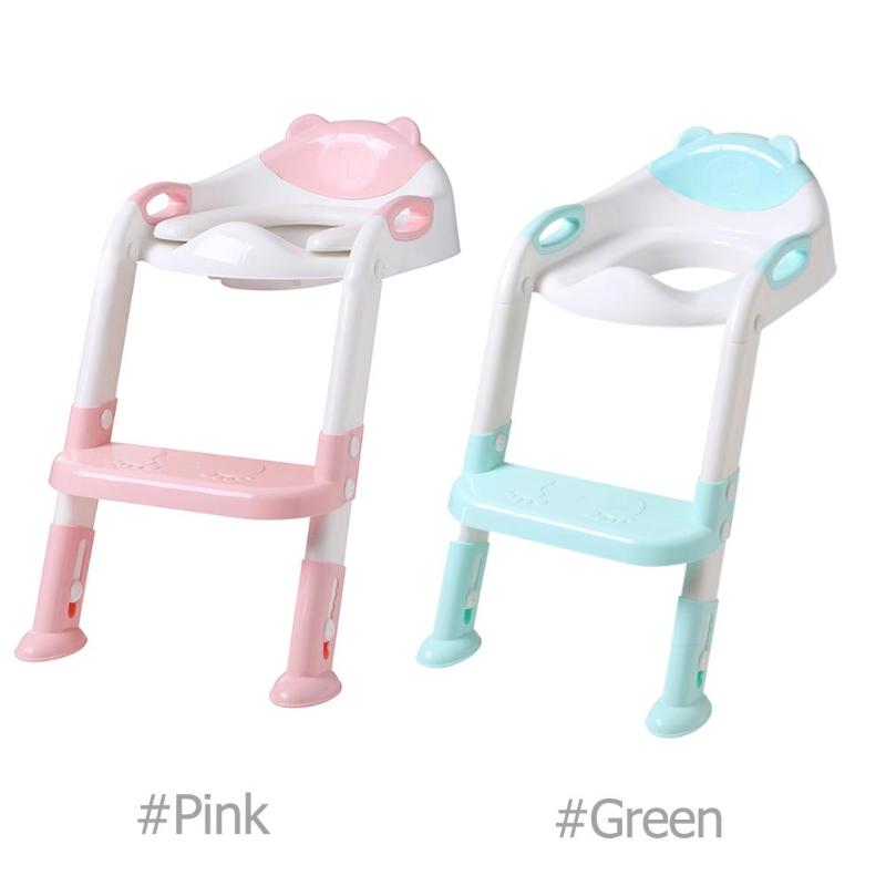 Kids Toilet Training Seat Folding Baby Potty Infant With Adjustable Baby Ladder Toilet ladder Folding Seat Toilet 1-7Y