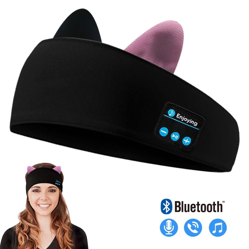 2021 nuovi bambini cuffie Bluetooth morbido Bluetooth sonno Sport fascia lettore musicale supporto vivavoce miglior regalo di compleanno simpatico gatto