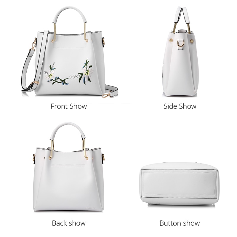 LOVEVOOK femmes sacs à main femme épaule sac à bandoulière avec broderie sacs de messager pour dames sac à main ensemble de sacs