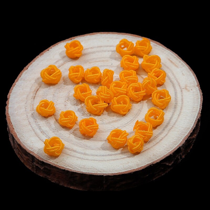 10 Stuks 6Mm Kleurrijke Spacer Knoop Diy Ketting Armband Touw Spacer Gevlochten Spoel Touw Chain Einde Gesp Sieraden Benodigdheden vinden: orange yellow