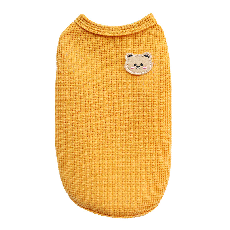 Urso colete roupas para cães de estimação gato sólido camiseta roupas cães fino pequeno moda chihuahua algodão verão kedi katten gato traje pug: XL / Branco