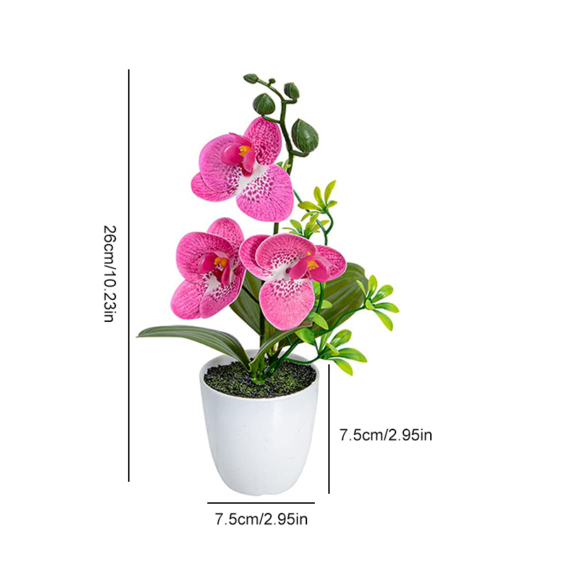 Fleur d'orchidée artificielle, fausses plantes d'orchidées, Phalaenopsis bonsaï, en pot pour l'extérieur et l'intérieur, pour le bureau, la maison, la fête de mariage, décoration intérieure