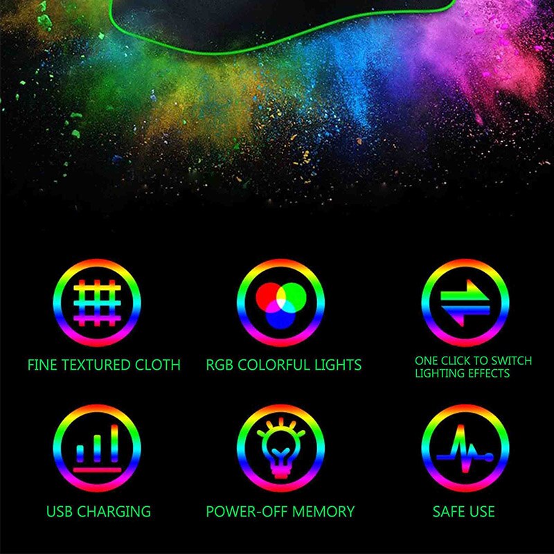 XGZ Hexagonal Texture RGB Large Mouse Pad Gamer LED Backlight Mause Lockedge Desktop Gaming PC Keyboard Desk Pad