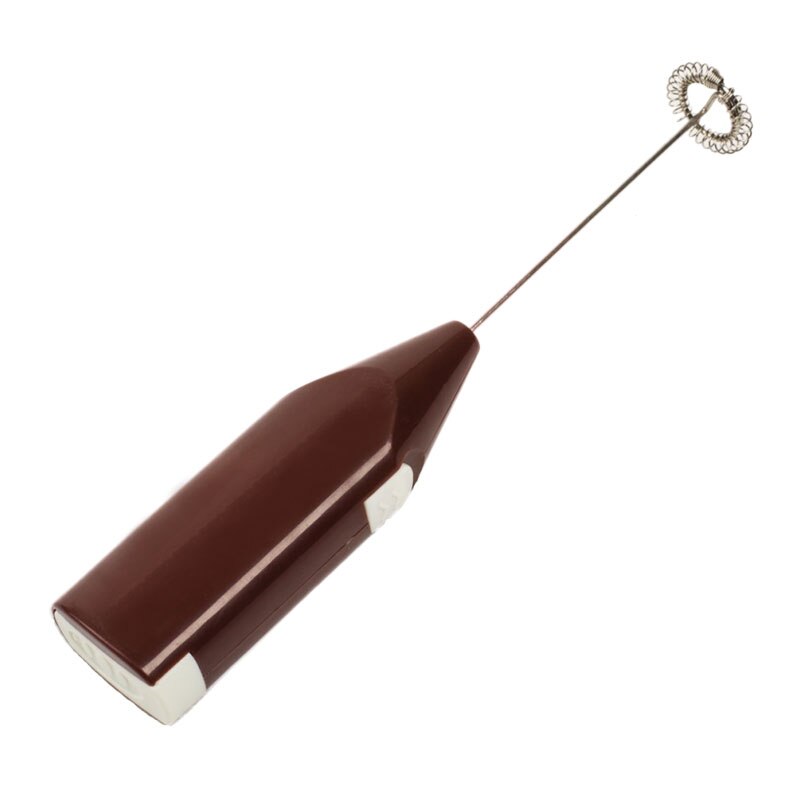 Lucog elektrisk mjölkskummare mini handmixer för kök batterikraft mjölk ägg kaffe juicepress mat portabel mixer: Brun