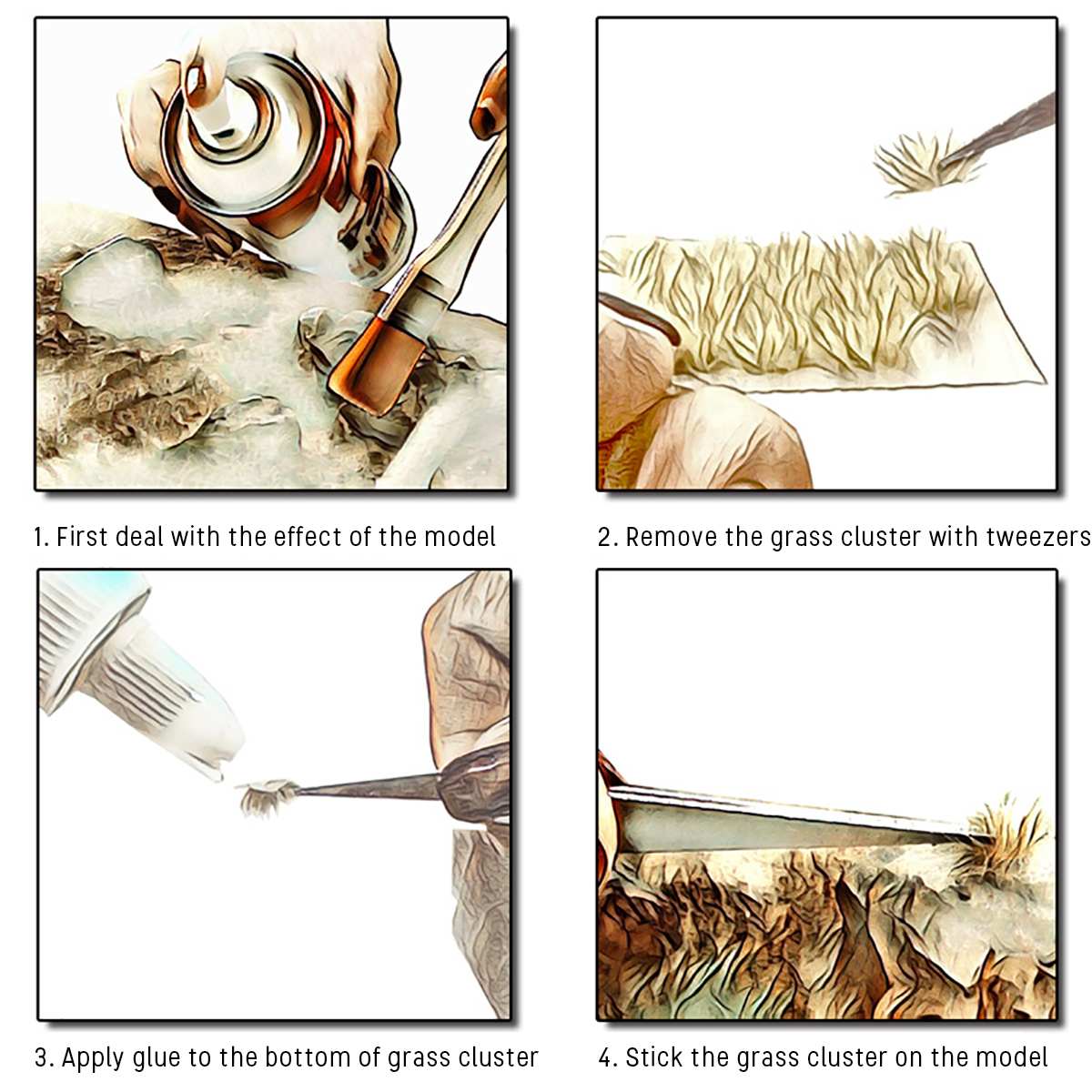 50pcs Model Scene Terrain Production Simulation Flower Cluster Wild Rose Flower DIY Miniature Landscape Material