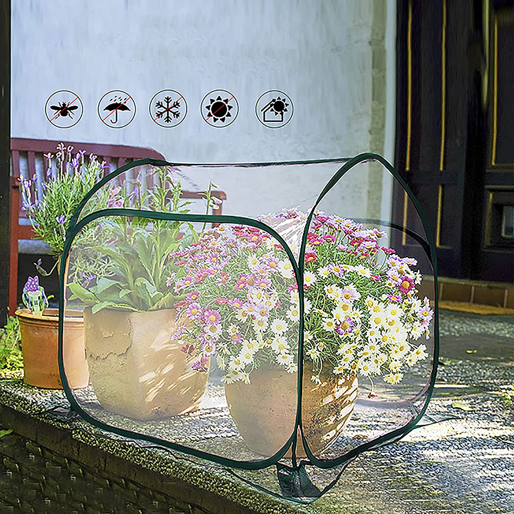 Mini invernadero pequeño para plantas de interior al aire libre, tienda de cultivo portátil, jardín, patio trasero, cubierta de Casa de flores