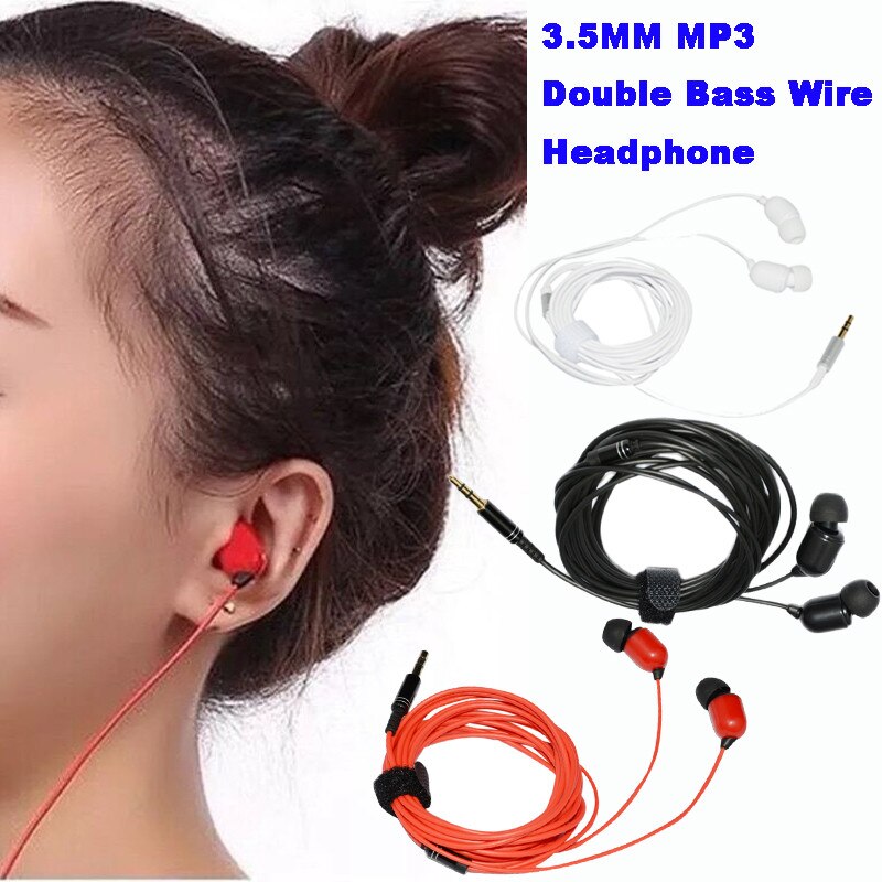 top selling product 3.5MM MP3 Double Bass 3 Meters Long Earphone Wire Headphone For Anchor, karaoke