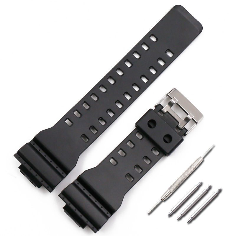 22mm uhrenarmbänder für casio g-shock, sportarmbänder für casio smartwatches, harz-uhrenarmbänder für ga -110gb ga -100 gd120 ga-700: Schwarz