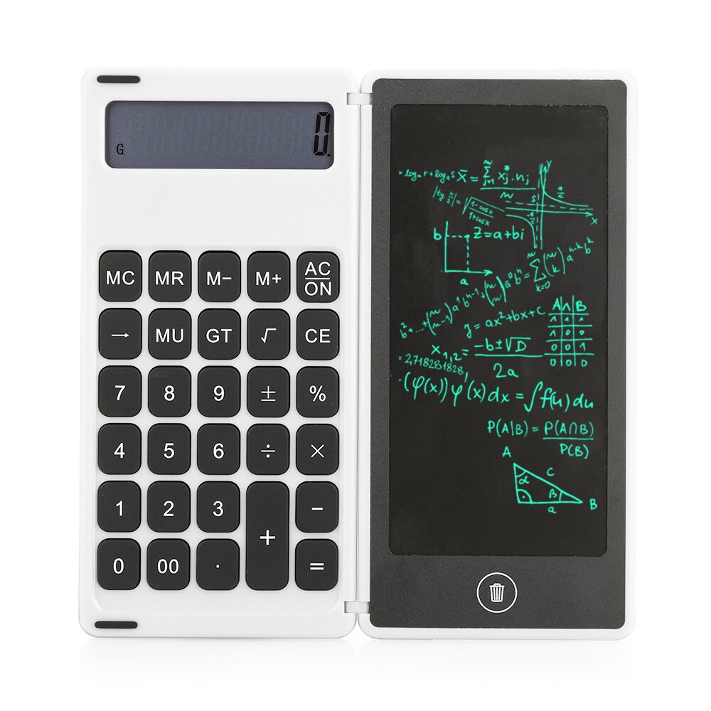 Ultra Thin Graphics Board Graffiti Notepad Drawing Board Electronic Calculator LCD Folding Energy Saving Mini Tablets: White