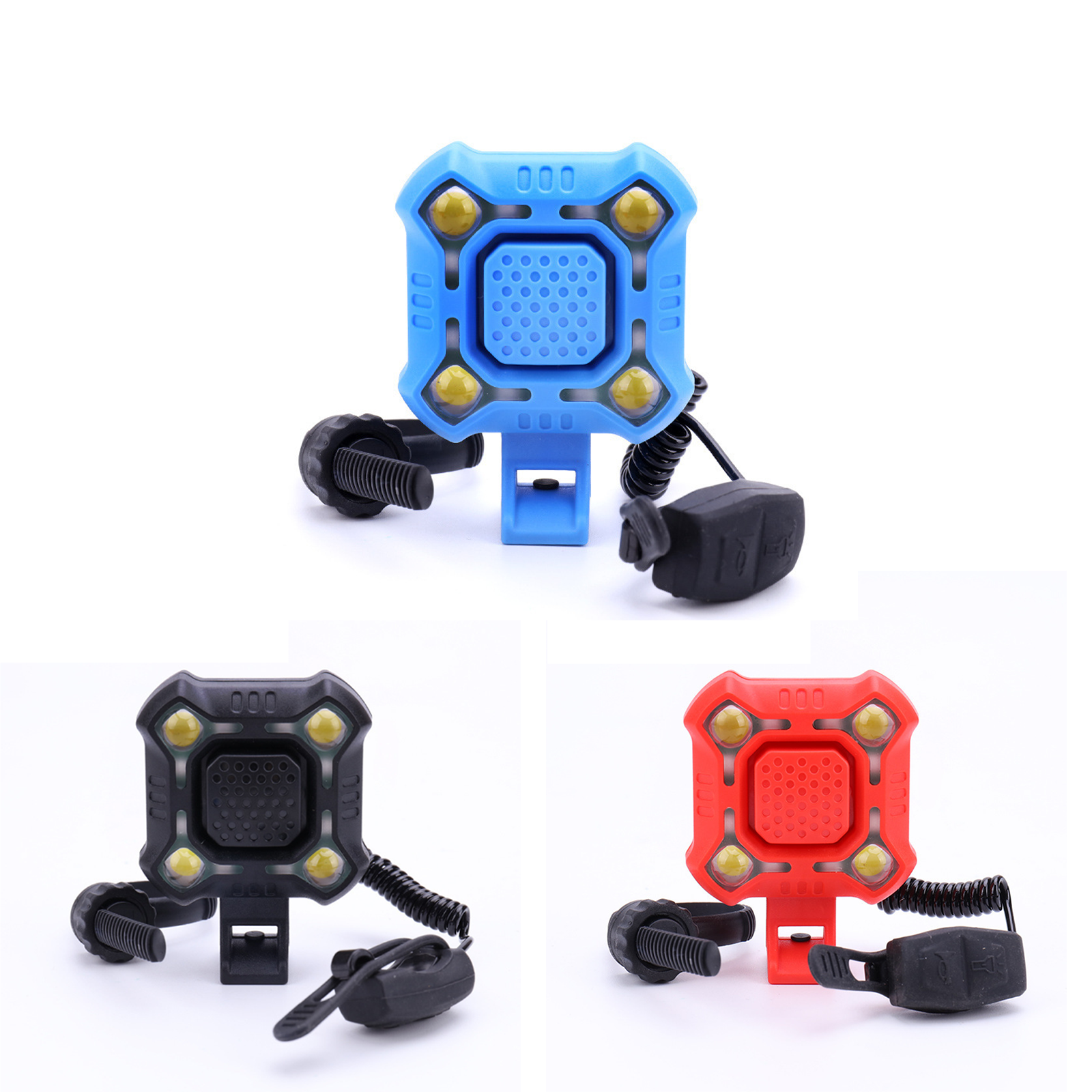 Mountainbike-Lampe, Hupenglocke, drei-in-eins, Ultra-laute Glocke, Fernscheinwerfer, wiederaufladbares USB-Rücklicht-Zubehör