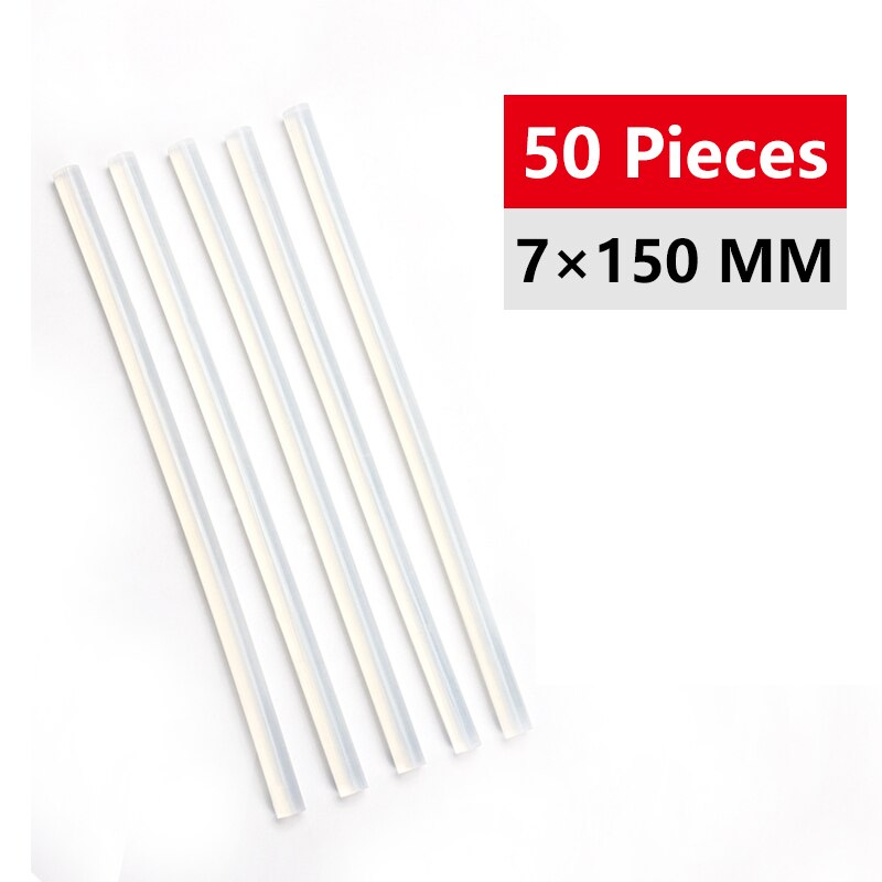 Smältlimstift 7mm/11mm manuell gör-det-själv transparent smältstift hushållssmältlimpistol hög viskositet snabb smältstift: 50 st 7mm
