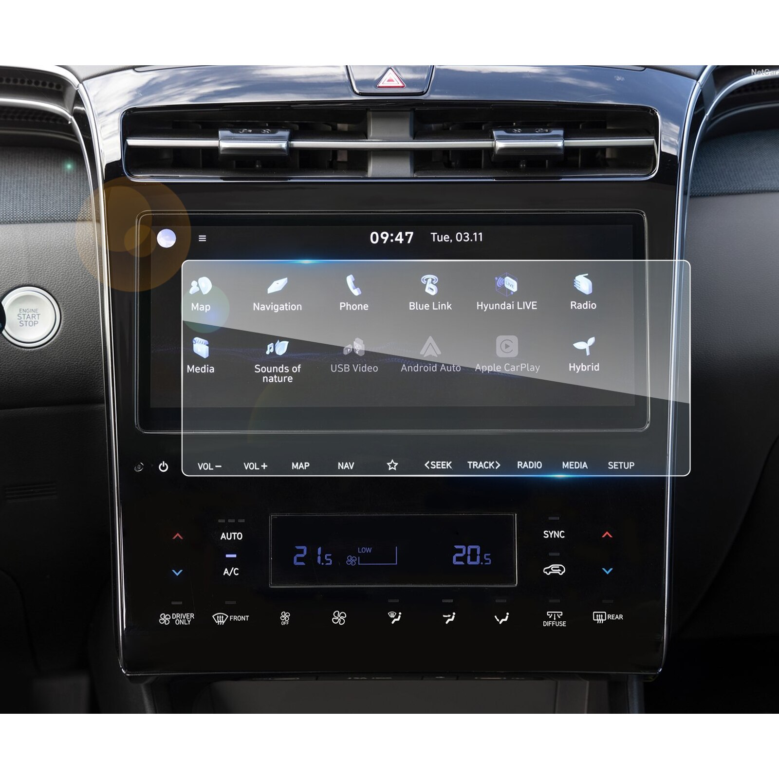 Lfotpp Auto Screen Protector Voor Tucson NX4 10 Inch Voertuig Gps Navigatie Touch Center Display Auto Interieur Accessoires