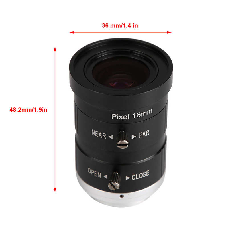 Camera lens 1 inch 8 MP 16 mm length camera aperture CCTV camera security lens