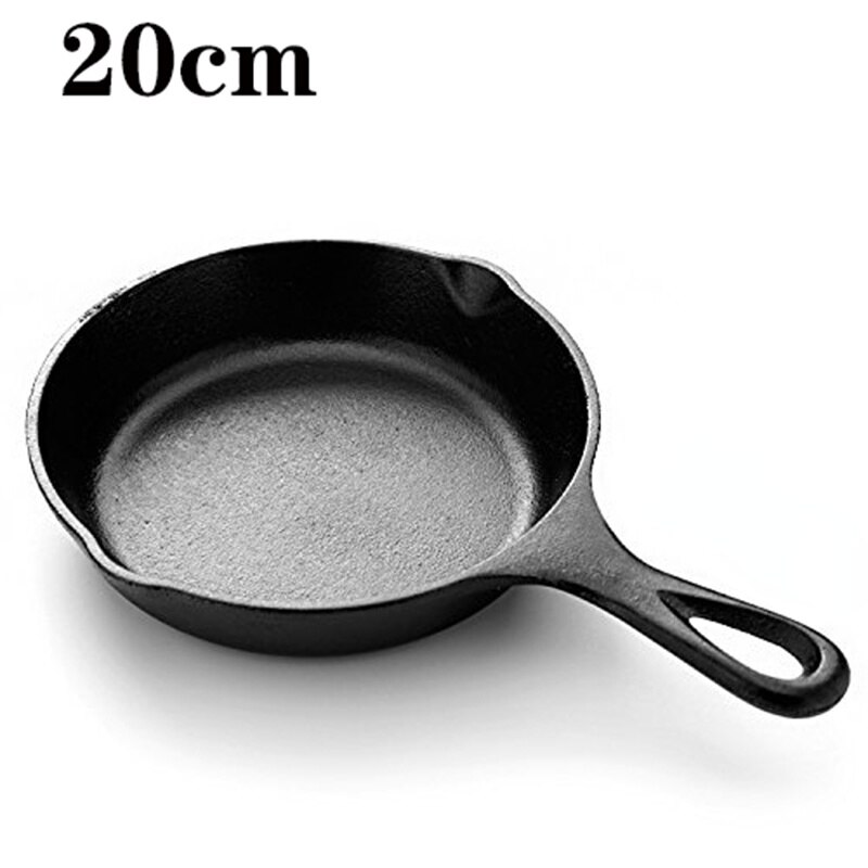 3pcs/Set Cast Iron Frying Pan Non-stick Skillet Kitchen Frying Pot Breakfast Pan Omelette Pancake Pot Induction Cooking Cookware: L 20CM  1PCS