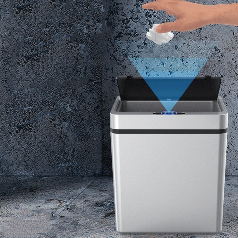 Automatic Pressless Intelligent Induction Motion Sensor Kitchen Trash Can Wide Opening Sensor Waste Garbage Bin