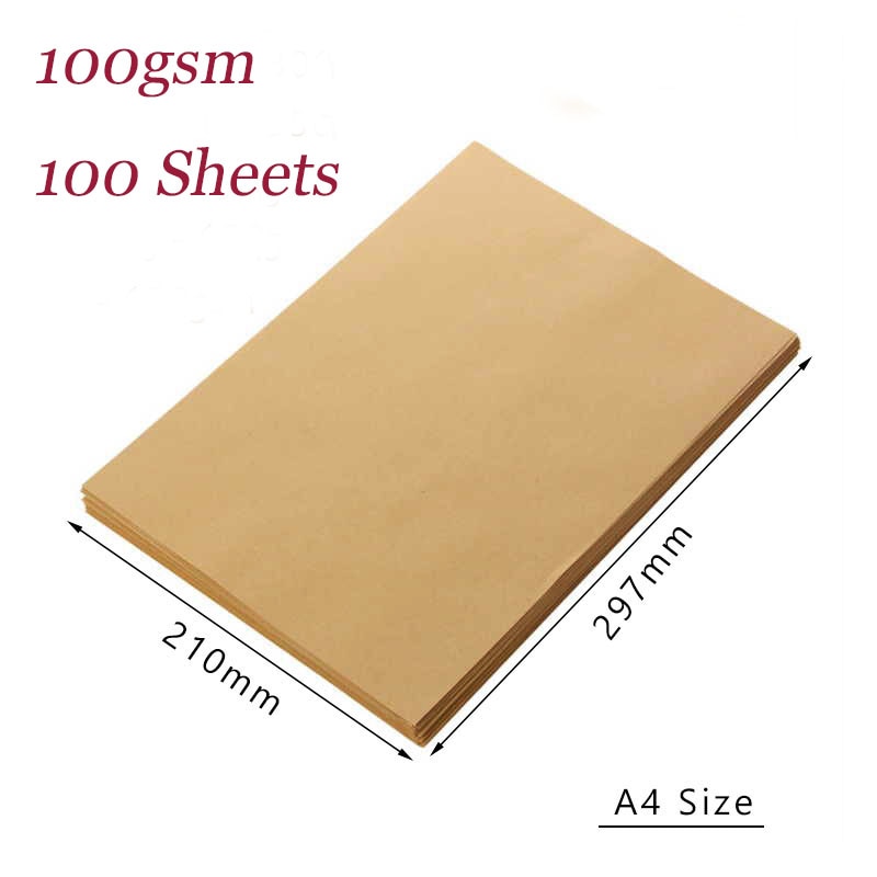 100 Blätter Kraftpapier A4, 70gsm, 29.7 x 21cm, AolKee Karton für